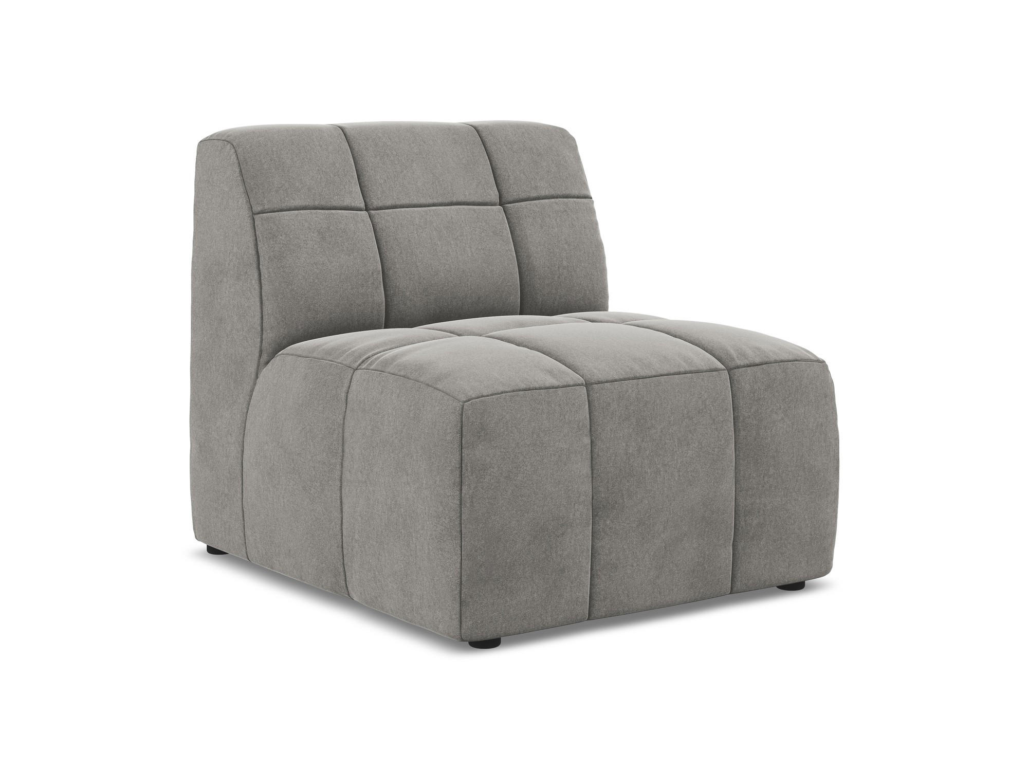 SOFAELEMENT Samt Stoff Grau - Schwarz/Grau, Holzwerkstoff/Kunststoff (75/77/90cm) - Makamii