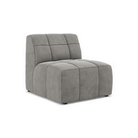 SOFAELEMENT Samt Stoff Grau - Schwarz/Grau, Holzwerkstoff/Kunststoff (75/77/90cm) - Makamii
