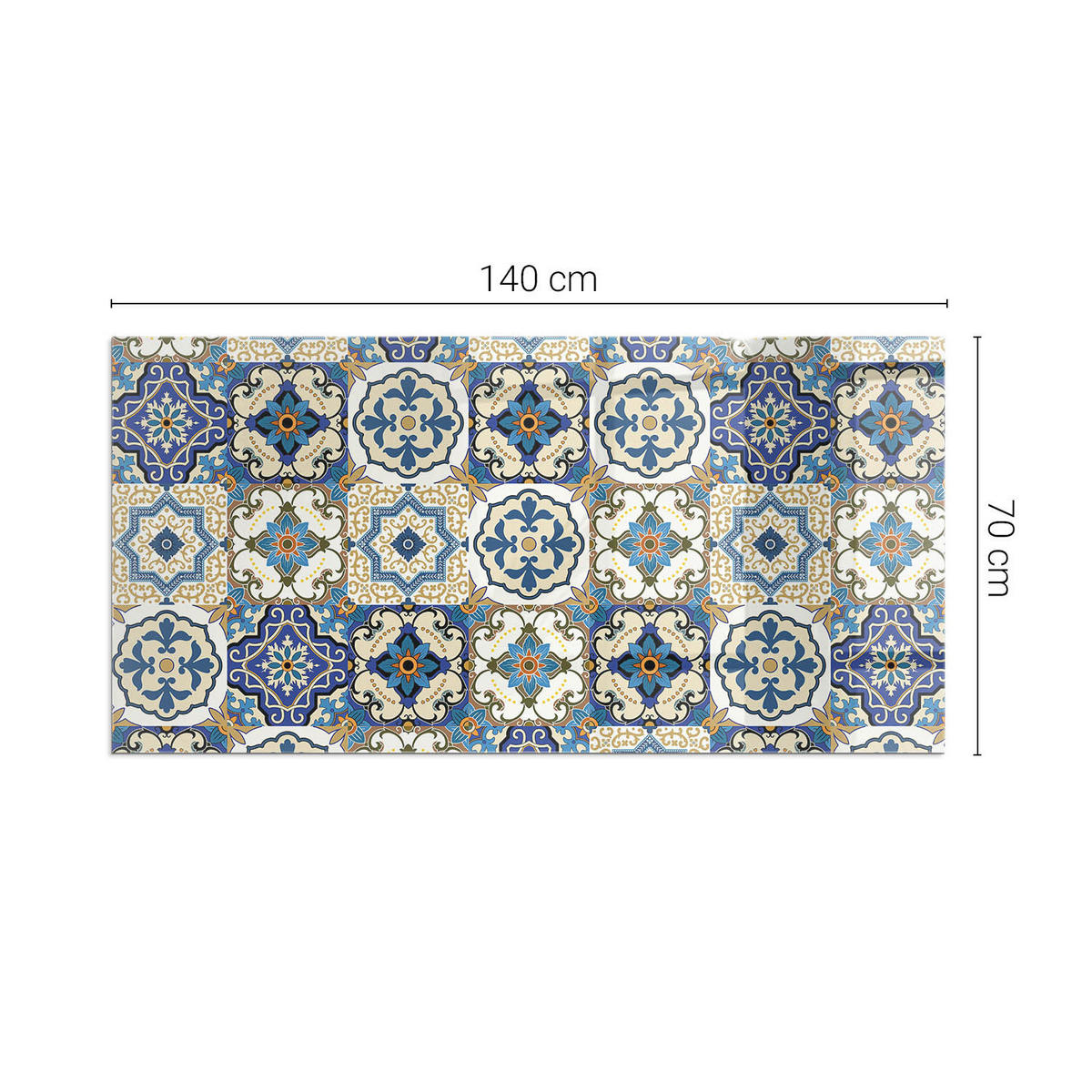 GLASPLATTE für Kamin 140x70 cm - Blau, Glas (140/70/0.4cm) - TULUP