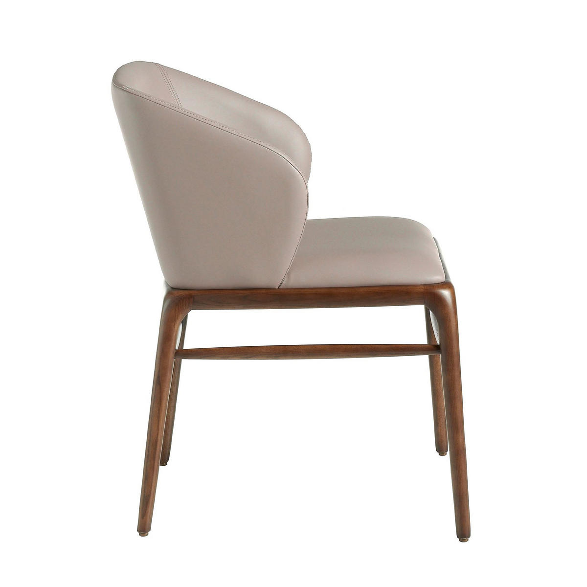 STUHL Ökolederstuhl Nerz dunkel 55/60/76 cm - Taupe/Fango, Leder/Holz (55/76/60cm) - ANGEL CERDA