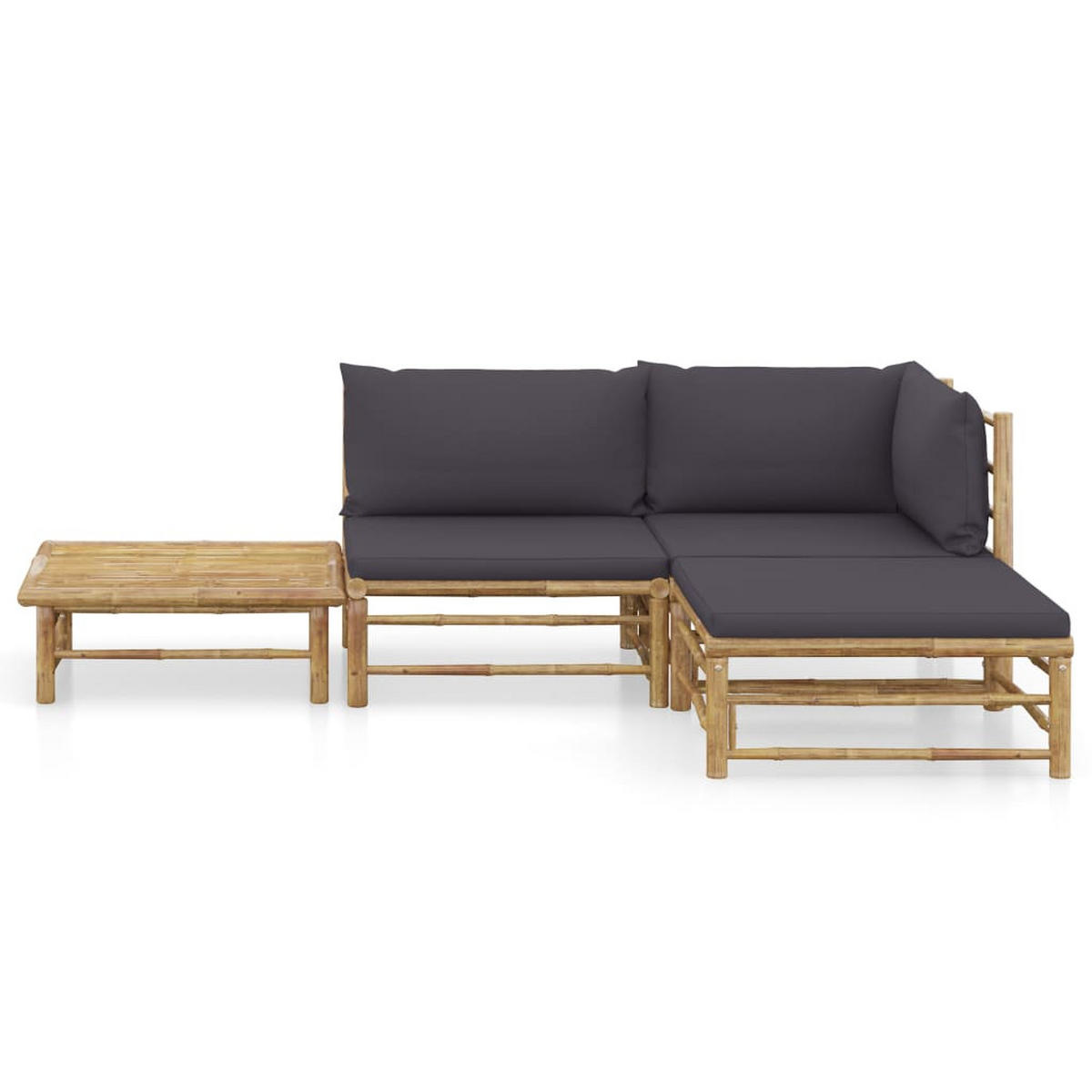 GARTENSET Renken 4-teilig - Grau, Naturmaterialien - Nettlife