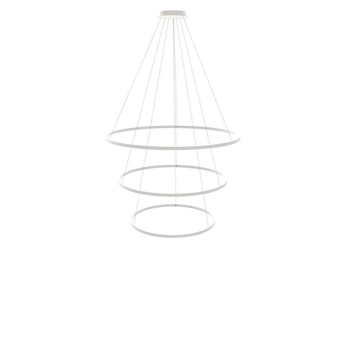 LED-HÄNGELAMPE 3er Ring Weiß Ø 120 | 100 | 80cm - Weiß, Metall (1.3/120/3.3cm) - s.luce
