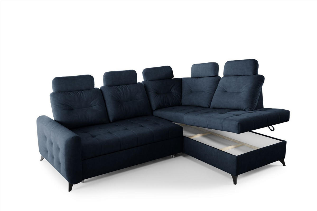ECKSOFA Wendie - Dunkelblau, Holzwerkstoff/Textil (250/200cm) - Fun Möbel