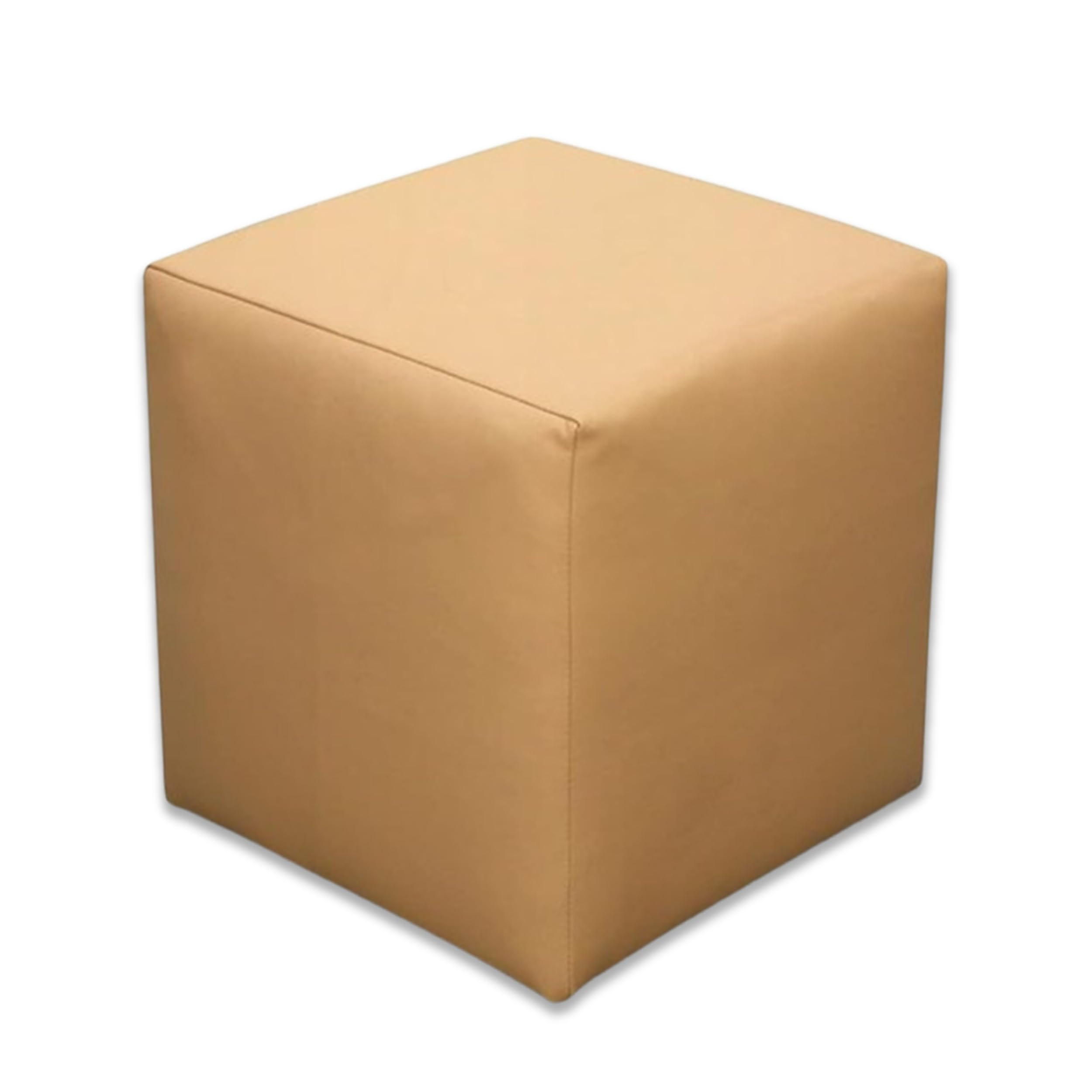 SITZWÜRFEL 40 x 40 x 40 cm Beige aus Kunstleder mit Holzwerkstoffrahmen - Beige, Leder (40/40/40cm) - Best For Home