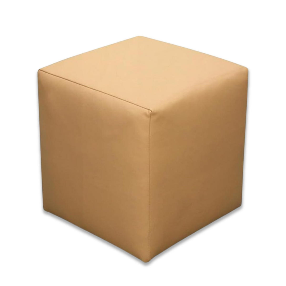 SITZWÜRFEL 40 x 40 x 40 cm Beige aus Kunstleder mit Holzwerkstoffrahmen - Beige, Leder (40/40/40cm) - Best For Home