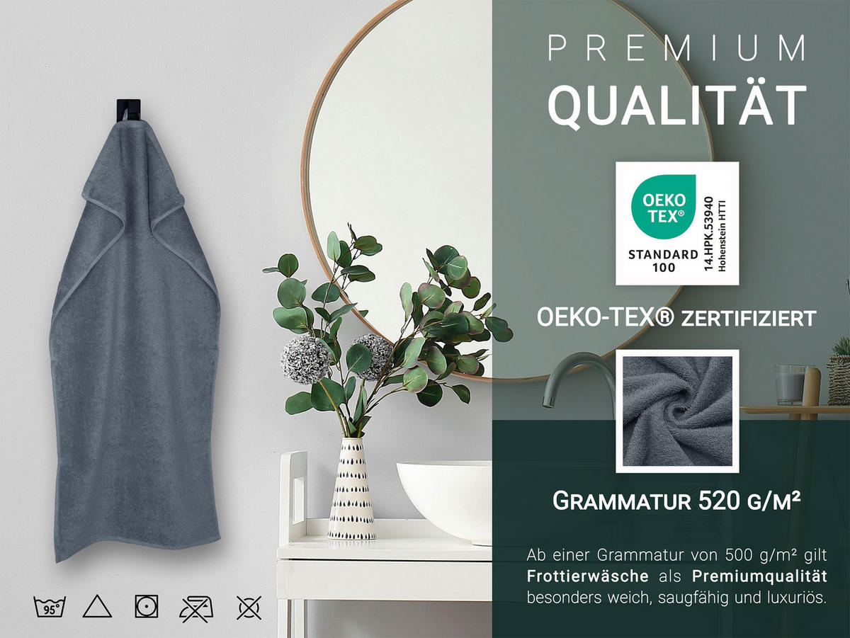 HANDTÜCHER, 6er-Set, 50x100 cm, 100% Baumwolle, Grau - Grau, Textil (50/100cm) - Zollner