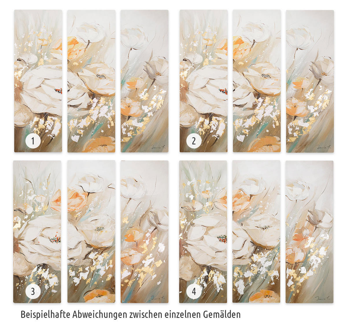 LEINWANDBILD 3-TEILIG Beige 90/90 cm - Beige, Textil (90/90cm) - KUNSTLOFT
