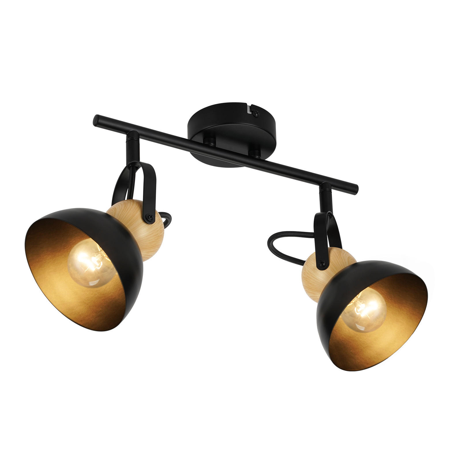 DECKENSTRAHLER Lichtold 21/15/33 cm - Schwarz, Metall (33/21/15cm) - ZMH