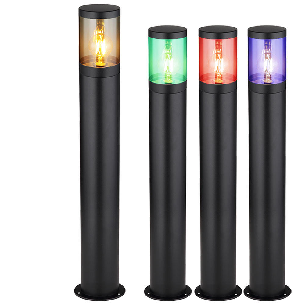 LED AUSSENSTEHLEUCHTE Edelstahl Schwarz Rauch - Schwarz, Metall (14/14/80cm) - Globo Lighting