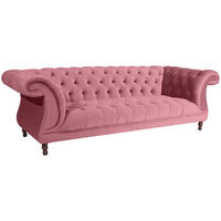 CHESTERFIELD Sofa 3-Sitzer Kaylin Samtvelours rosé - Rosa, Kunststoff (253/80/100cm) - 58aufmkessel