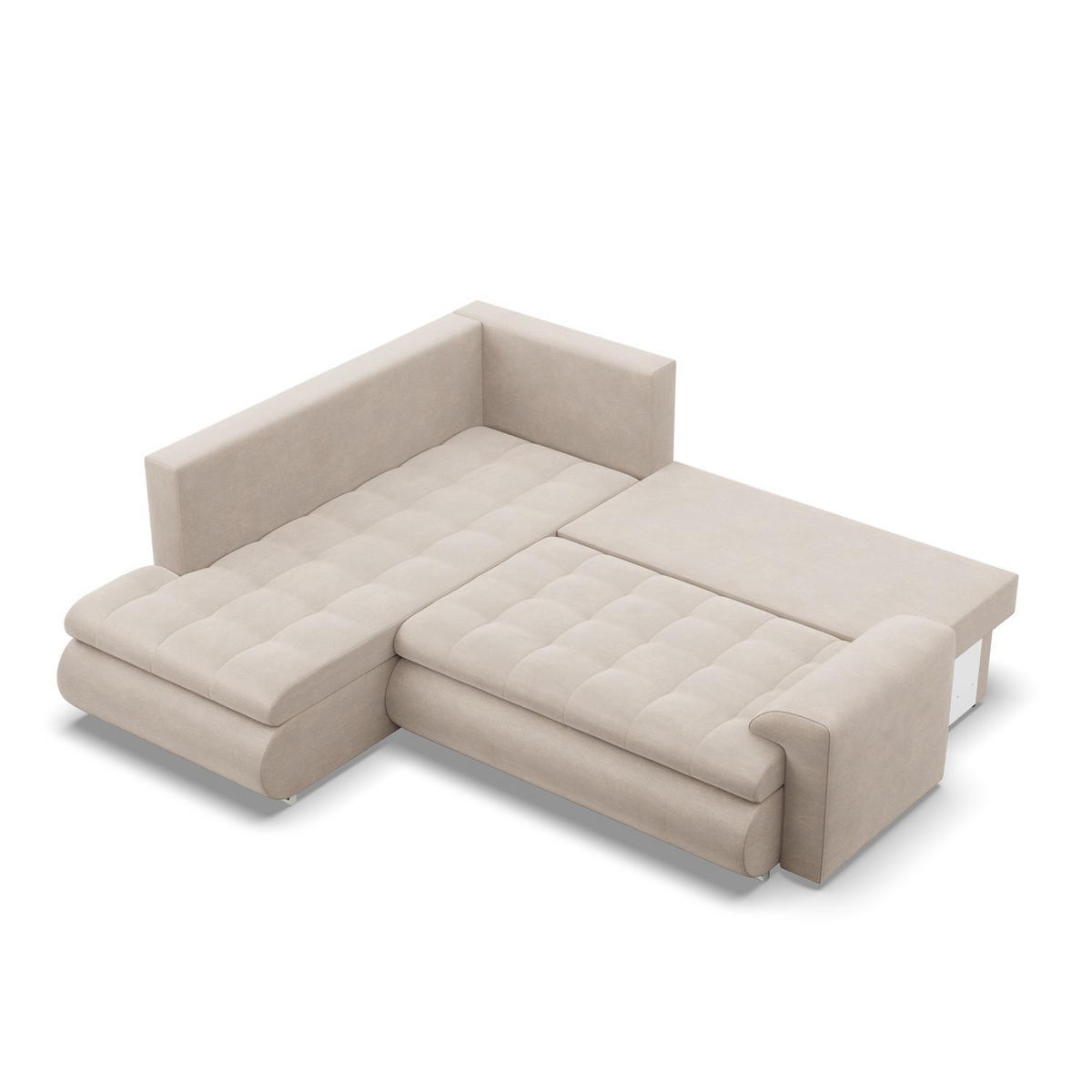 ECKSOFA LINKS MIT SCHLAFFUNKTION FORESTA, Beige - Beige, Textil (230/200cm) - Mebligo