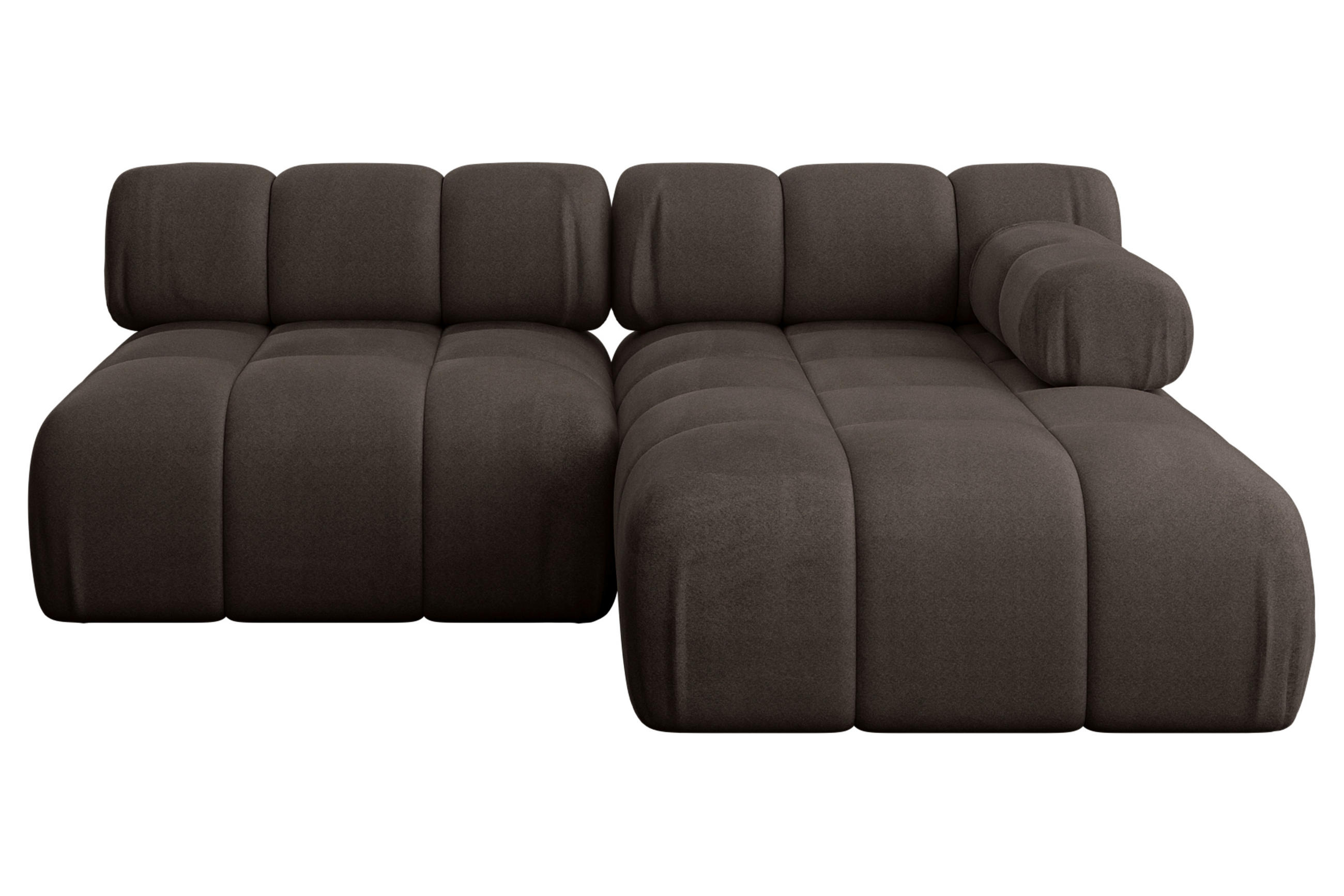 ECKSOFA modulares Sofa Razon-L1 - 190x160x70 cm Braun Velours - Braun, Holzwerkstoff/Textil (190/160cm) - ALTDECOR