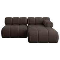 ECKSOFA modulares Sofa Razon-L1 - 190x160x70 cm Braun Velours - Braun, Holzwerkstoff/Textil (190/160cm) - ALTDECOR