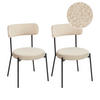 ESSZIMMERSTUHL 2er-Set Bouclé Helles Beige Allison - Beige/Schwarz, Textil (47/77/52cm) - Beliani