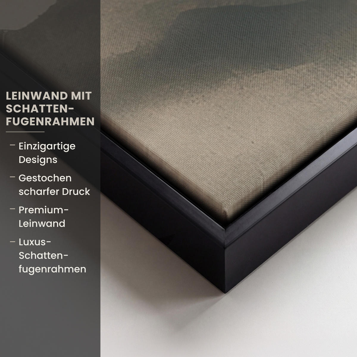 LEINWAND Bilder mit Rahmen - Landschaft - Japandi - Vogel - 90x90 - Beige, Textil (90/90cm) - MuchoWow