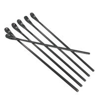 LATTE MACCHIATO LÖFFEL 22 cm Länge (6er Set) - Schwarz, Metall - Intirilife