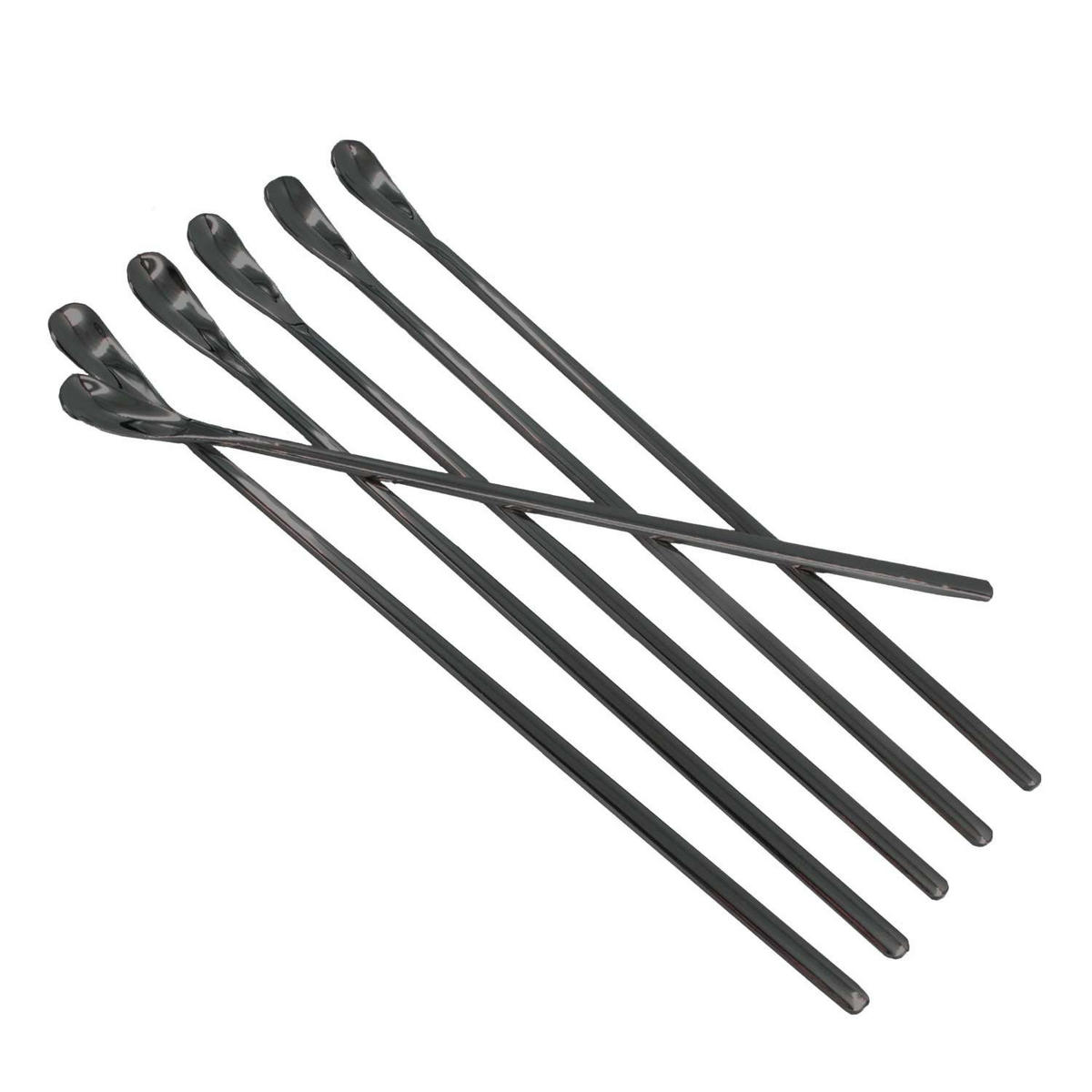 LATTE MACCHIATO LÖFFEL 22 cm Länge (6er Set) - Schwarz, Metall - Intirilife