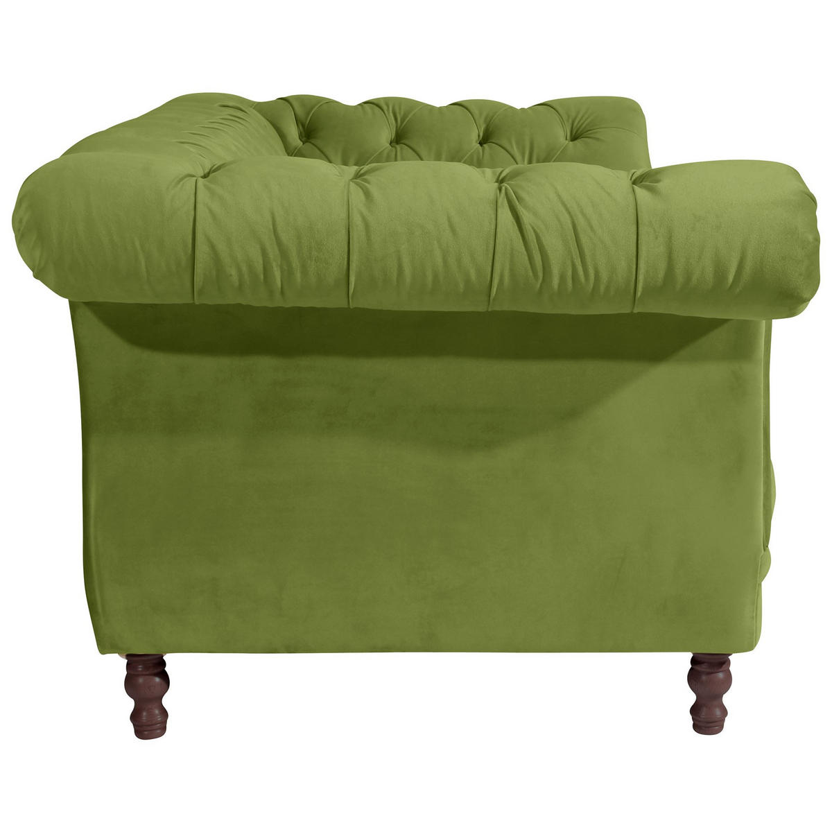 CHESTERFIELD Sofa 2-Sitzer Kaylin Samtvelours oliv - Olivgrün, Kunststoff (200/80/100cm) - 58aufmkessel
