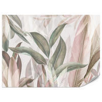 FOTOTAPETE für Wohnzimmer Empfindlich Pastell Bananenblätter 400x280 - Beige/Rosa, Papier (400/280cm) - Muralo