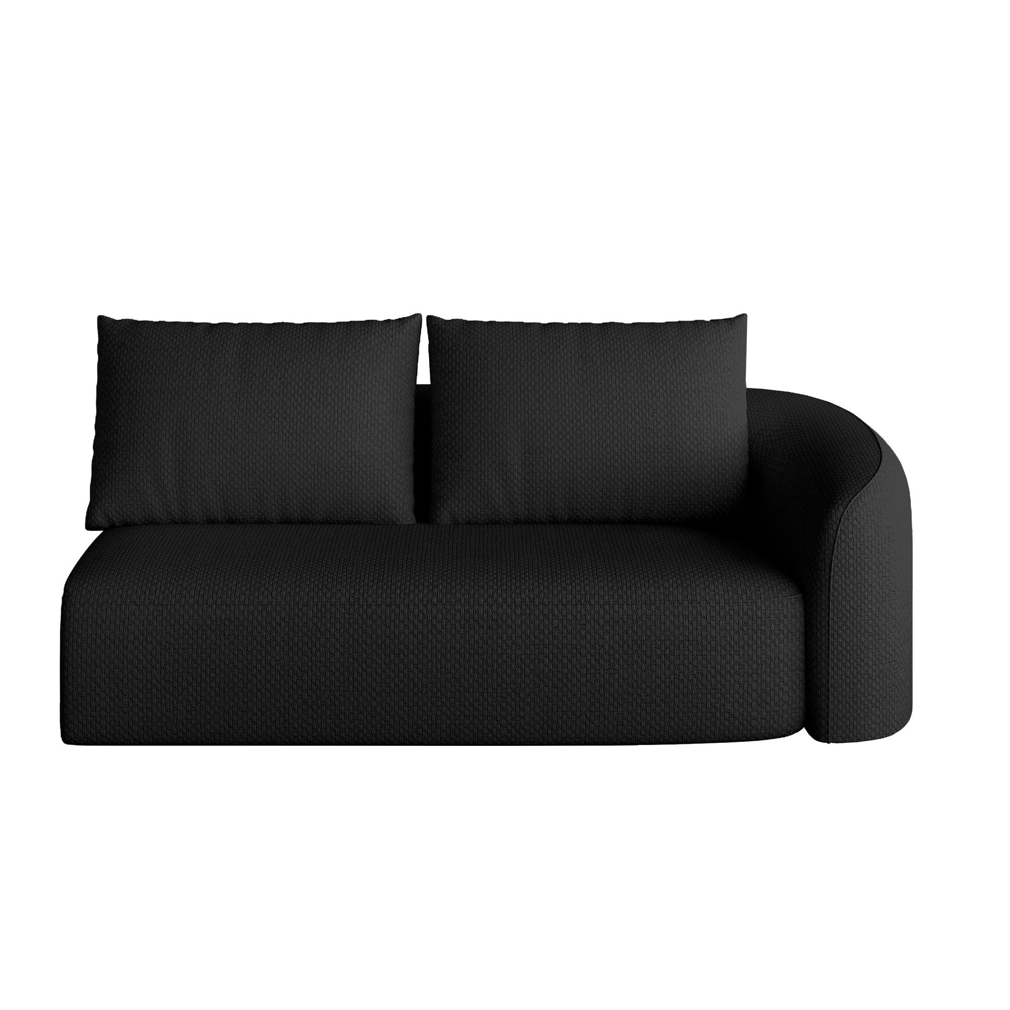 SOFAELEMENT DE-34711 Rechts-2-Sitzer Schwarz - Schwarz, Textil (90/85/160cm) - ComfortXL