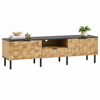 TV-LOWBOARD mit Mosaikfront 170 x 35 x 44,5 cm Holzoptik Natur/Schwarz - Braun, Holzwerkstoff (35/44.5/170cm) - Beauniv