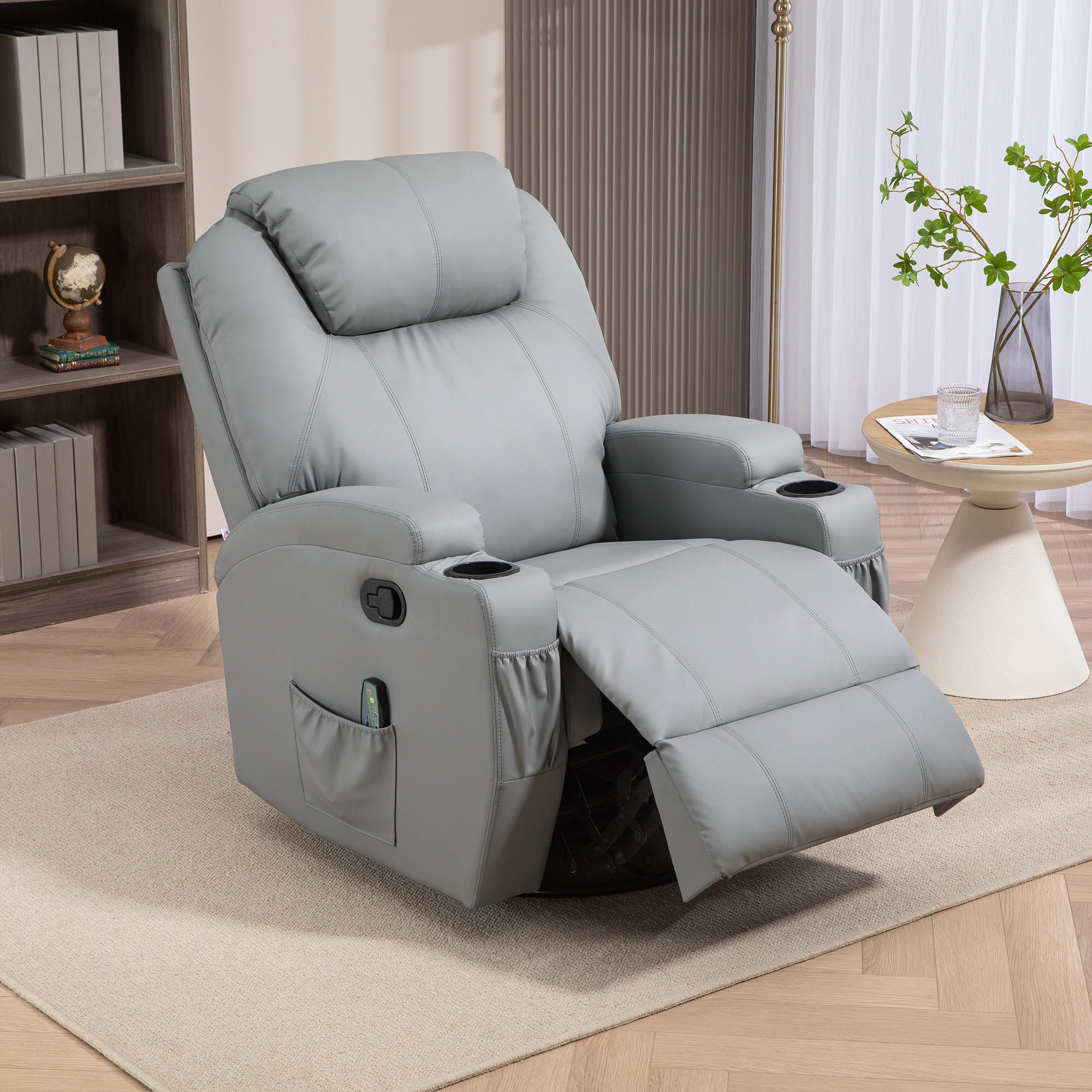 MASSAGESESSEL - Hellgrau, Kunststoff (92/109/84cm) - HOMCOM