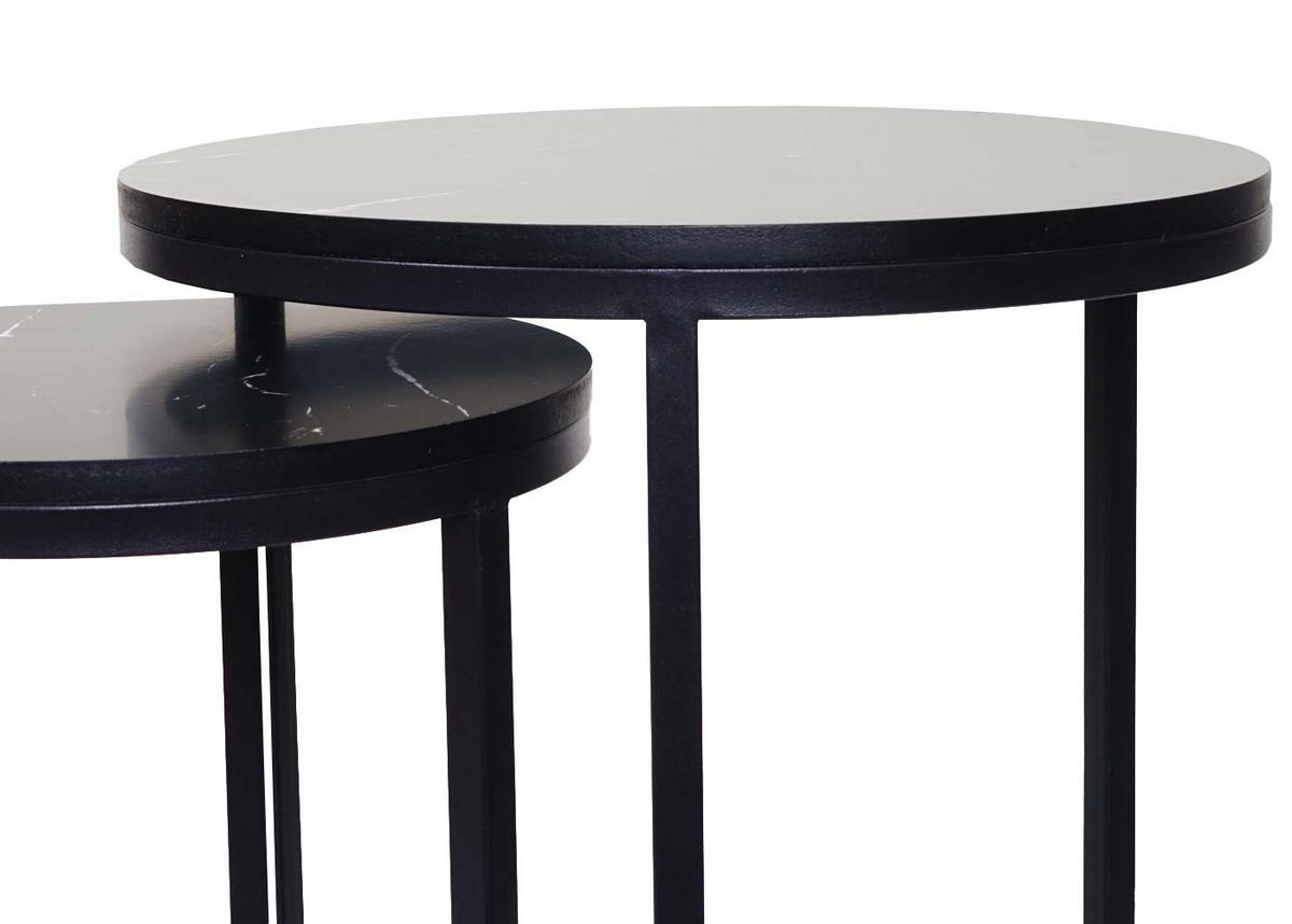 BEISTELLTISCH rund Schwarz 2er-Set - Schwarz, Holzwerkstoff (40/40/64cm) - MCW