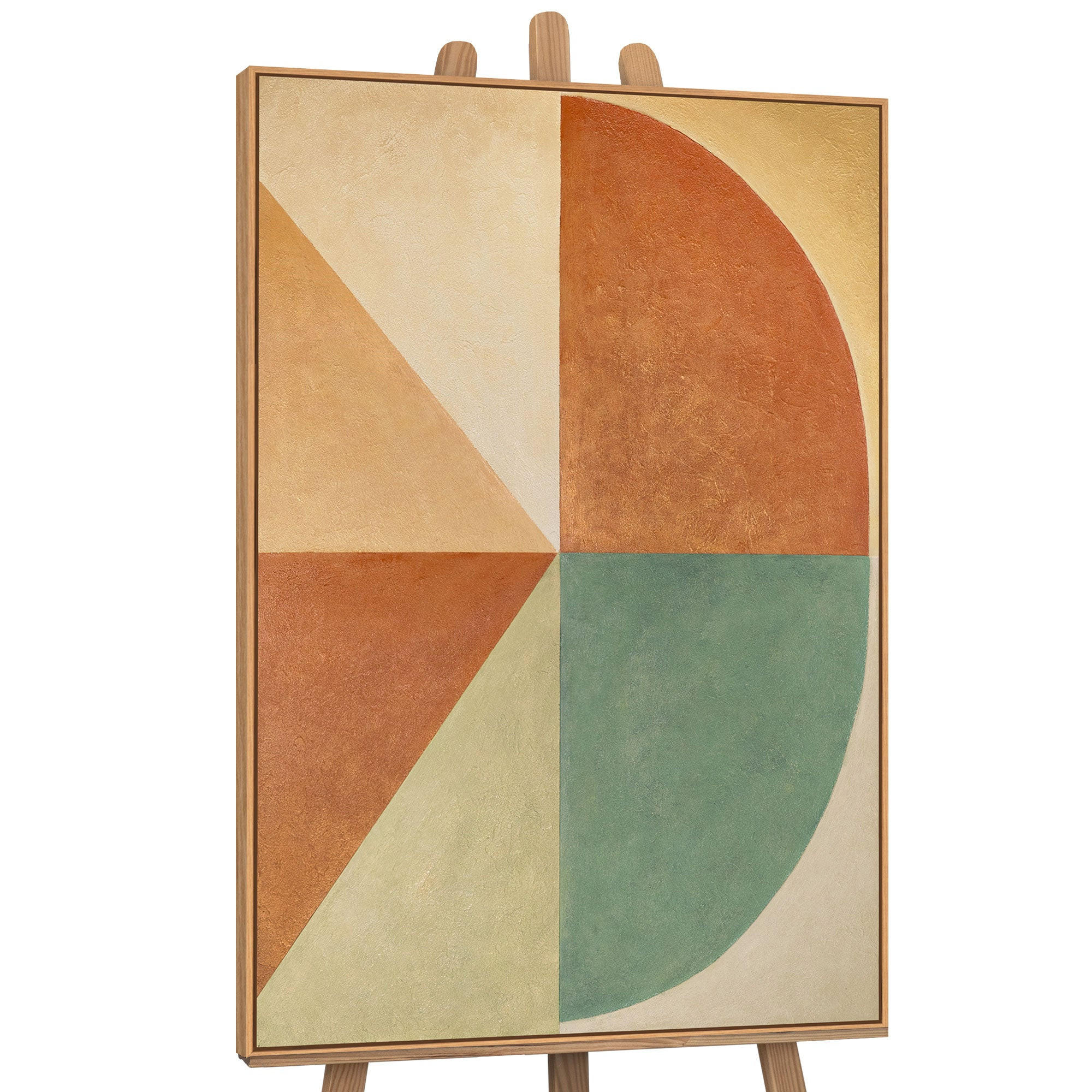 GEMÄLDE Formen im Gleichgewicht Schattenfugenrahmen Eichefarben 140x100 cm - Eichefarben, Holz (140/100cm) - YS-art gallery