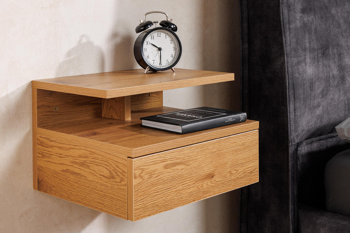 NACHTTISCH FLOATING Schichtholz Natur 35 cm - Braun, Holzwerkstoff (35/23/32cm) - riess-ambiente