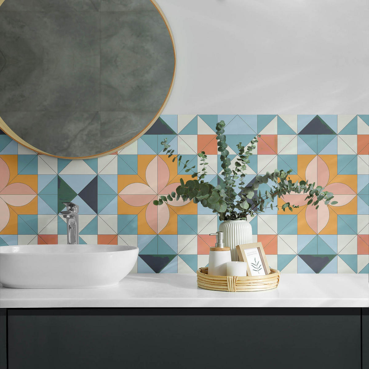 WANDPANEEL 100x50 cm selbstklebend Fiorenza - Orange, Kunststoff (50/1.6/100cm) - Wallfluent