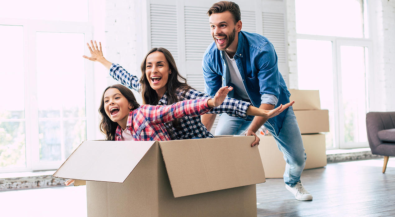 Familie Umzug Karton