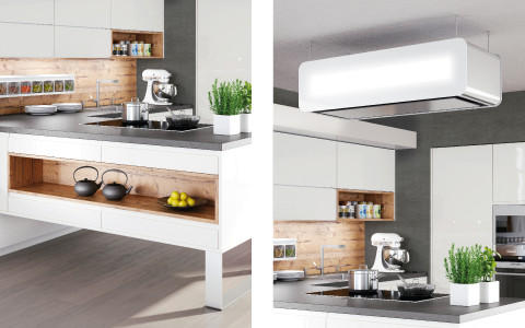 Küche weiß grau modern schlicht