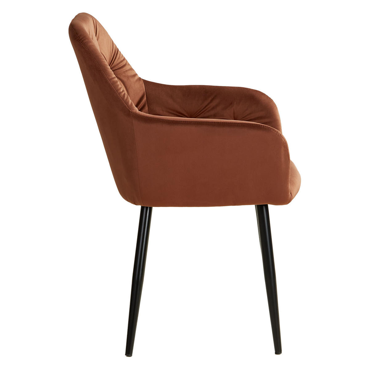 ARMLEHNSTUHL in Stahl Samt Braun - Braun, Textil (59/89/63cm) - Homestyle4u