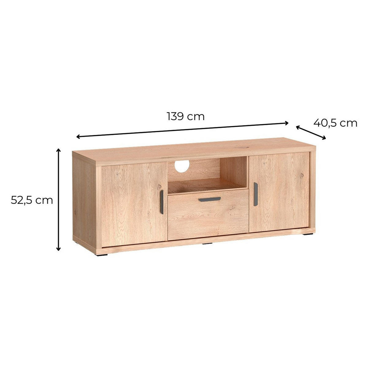 TV-ELEMENT Grande G-6 139 x 52,5 x 40,5 cm Eiche Cremona - Beige, Holzwerkstoff (139/52.5/40.5cm) - Koseto