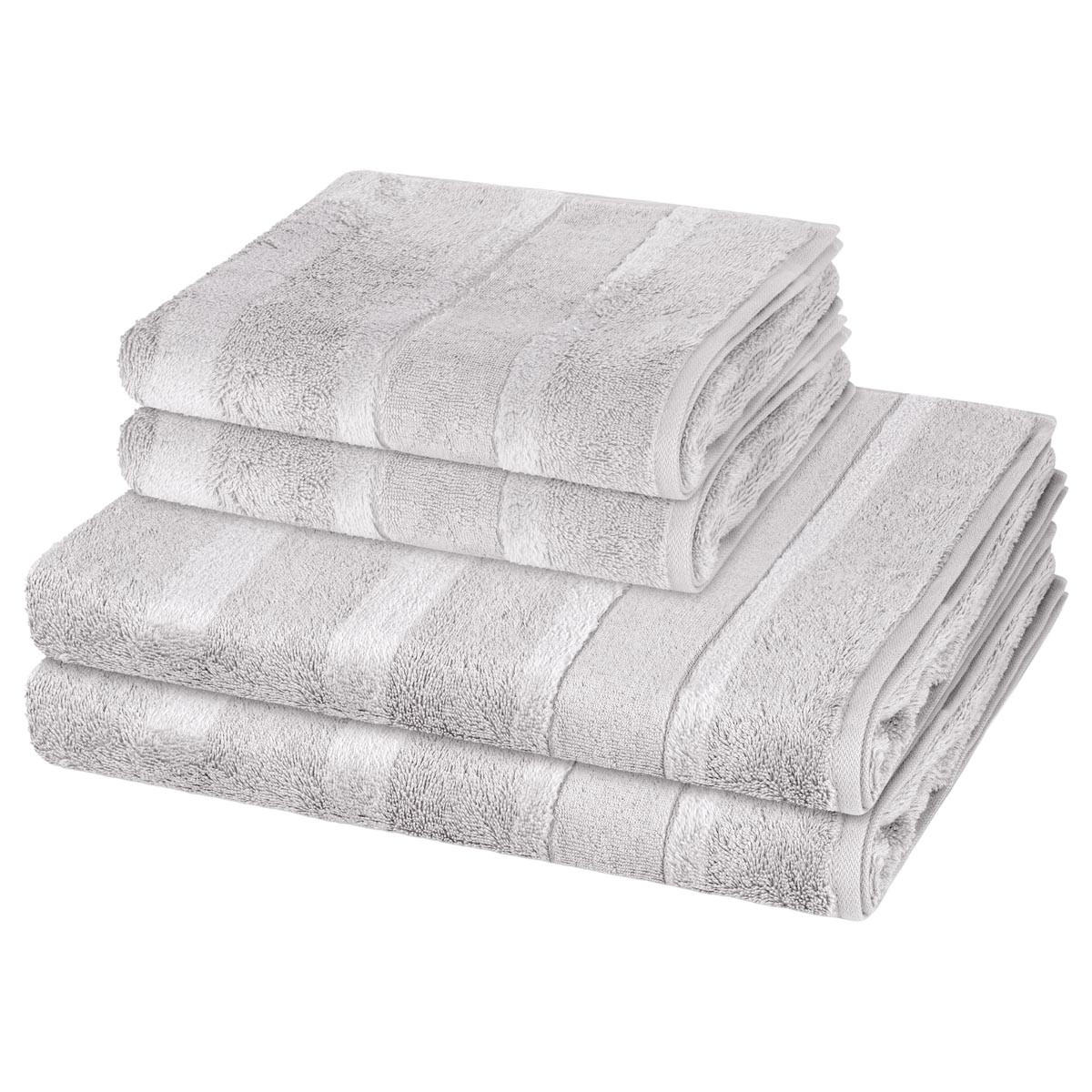 FROTTIERSET Noblesse 4-teilig - Hellgrau, Textil (50/100cm) - Cawoe