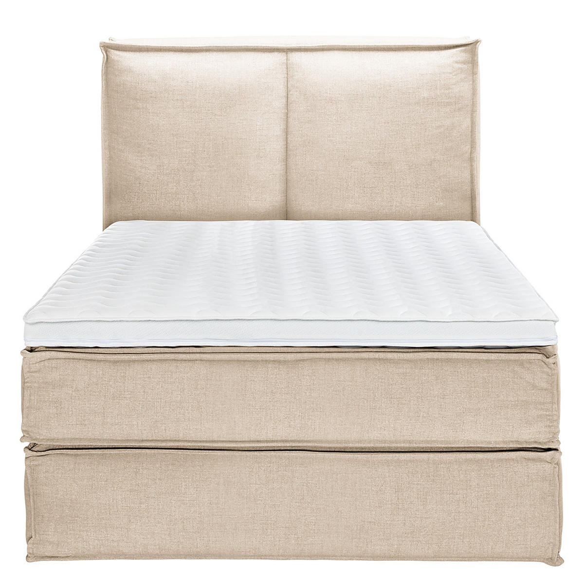 BOXSPRINGBETT mit Kopfteil - Premium - Beige, Textil (140/200cm) - home24