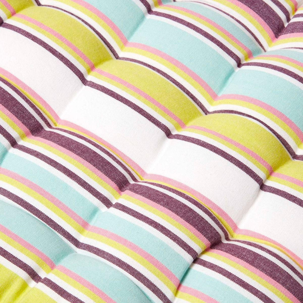 BANKAUFLAGE Osaka, 2-Sitzer bunt gestreift - Grün, Textil (108/42/5cm) - Homescapes