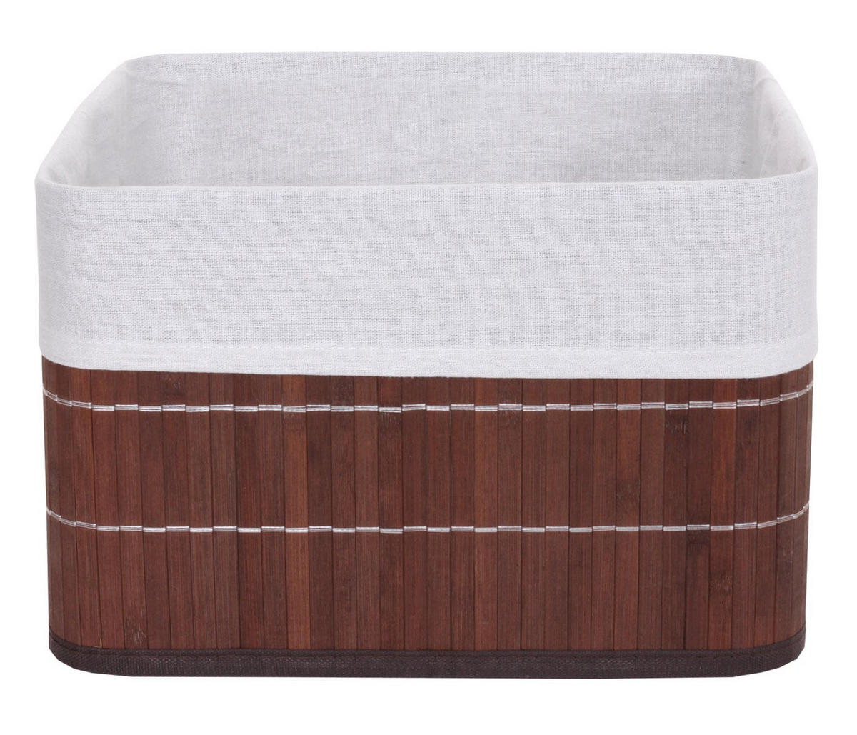 AUFBEWAHRUNGSKORB Braun, Cremeweiß 4-teilig-Set - Creme/Braun, Holz (21/33/33cm) - MCW