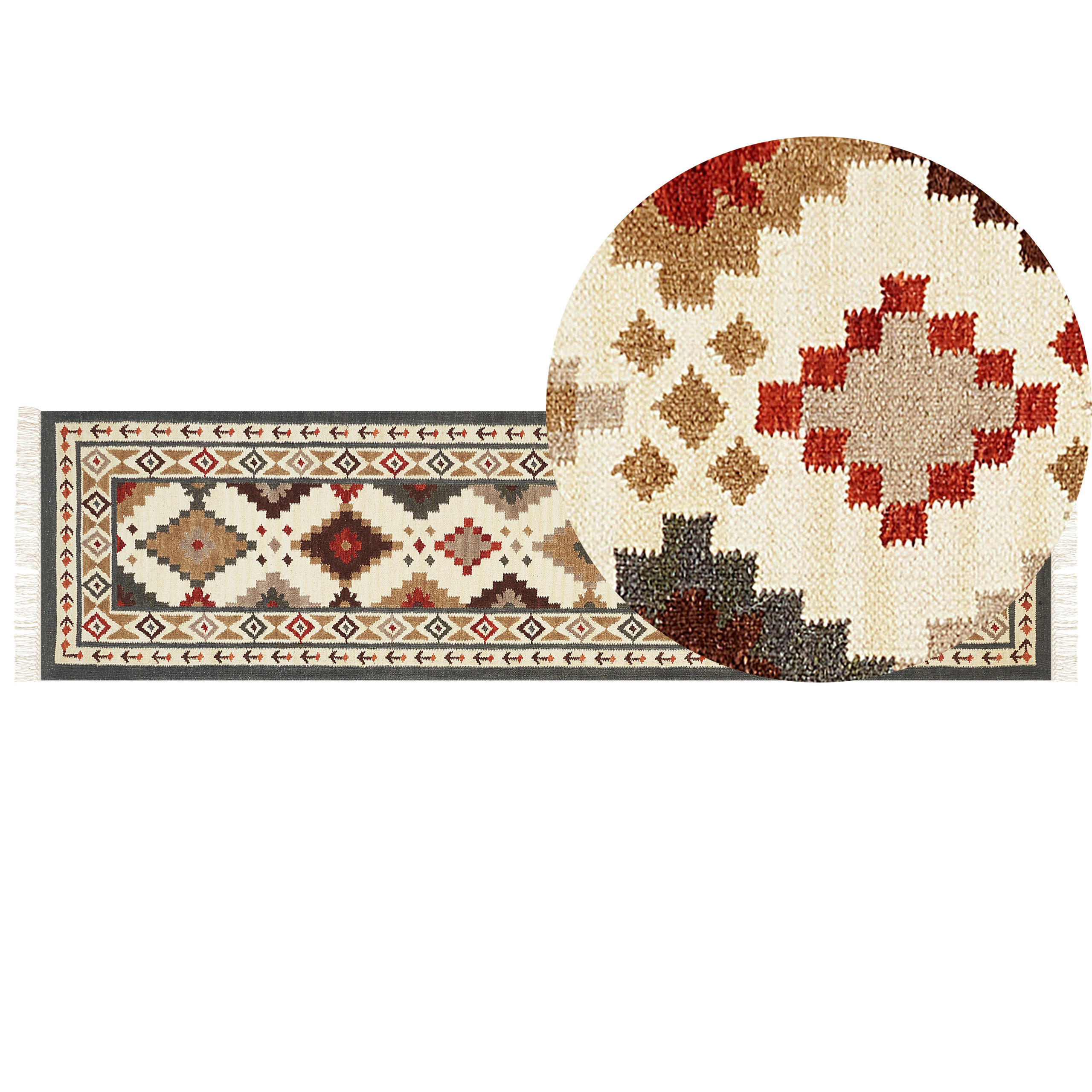 KELIM-TEPPICH vintage Ghukasavan 300/80 cm - Multicolor, Textil (80/300cm) - Beliani