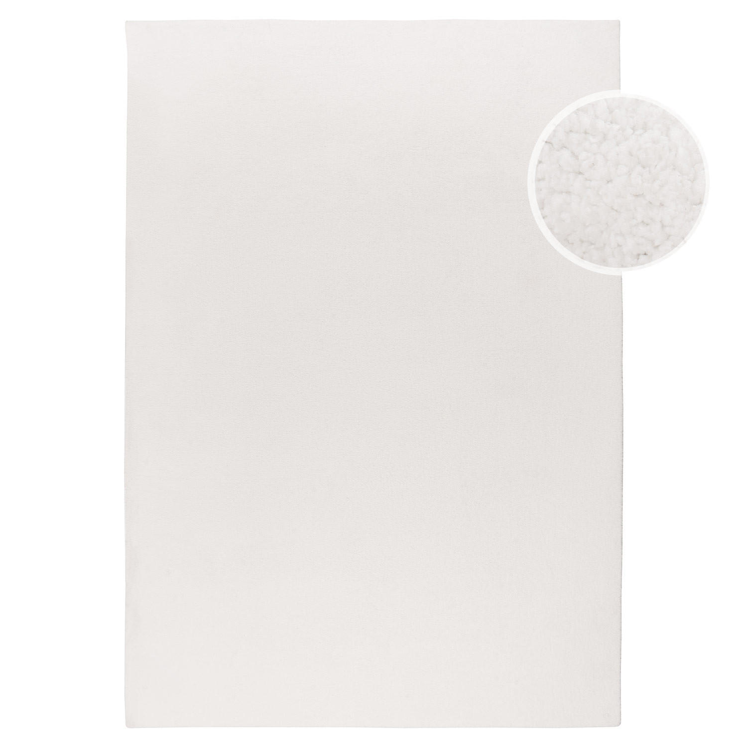 KURZFLOR-TEPPICH Waschbar Calma 200 Weiß 160x220 cm - Weiß, Kunststoff/Textil (160/220cm) - carpet city