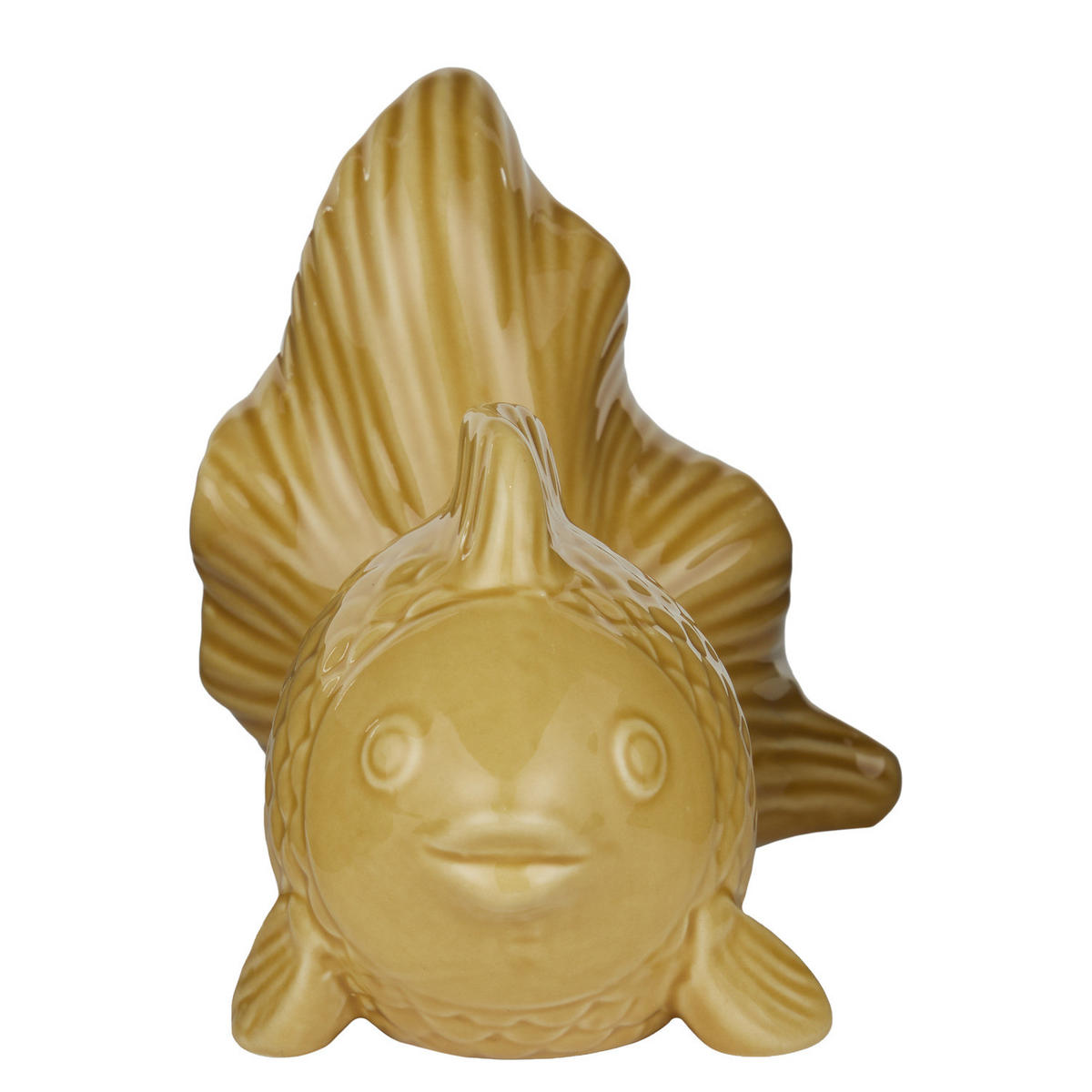 DEKO-FISCH Koi - Dolomit Hellgrün - Gelb, Stein (17/17/17cm) - Butlers