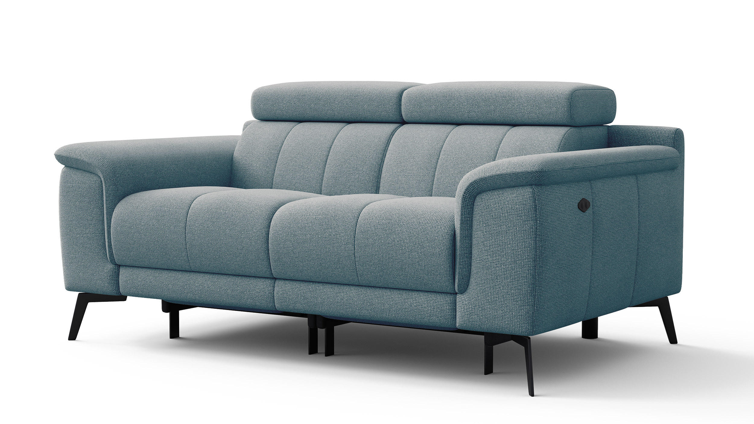 RELAXSOFA FIERO 2-Sitzer mit 2 Relaxfunktionen, mintgrün - Schwarz/Mintgrün, Holzwerkstoff/Textil (170/82/103cm) - Courtois Laville