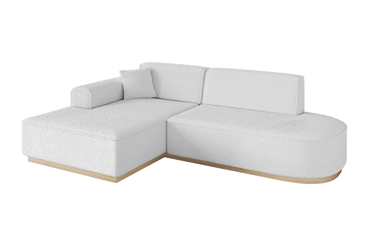 ECKSOFA Ottomane Links IREA-L1 - 232x165x80 cm Weiß - Weiß, Holzwerkstoff/Textil (232/165cm) - ALTDECOR