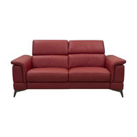 3-SITZER Sofa Planet Echtleder Rot - Rot, Leder/Metall (200/80/110cm)