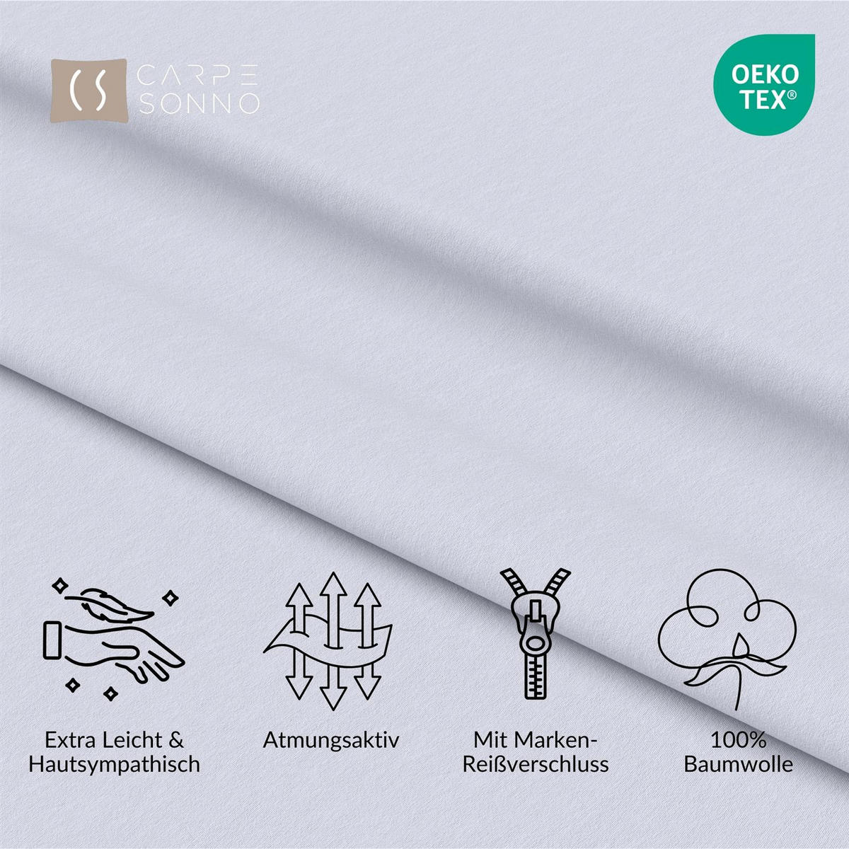 KISSENBEZUG 40x40 cm aus 100% Baumwolle, Kissenhülle Weiß Uni - Weiß, Textil (40/40cm) - Carpe Sonno