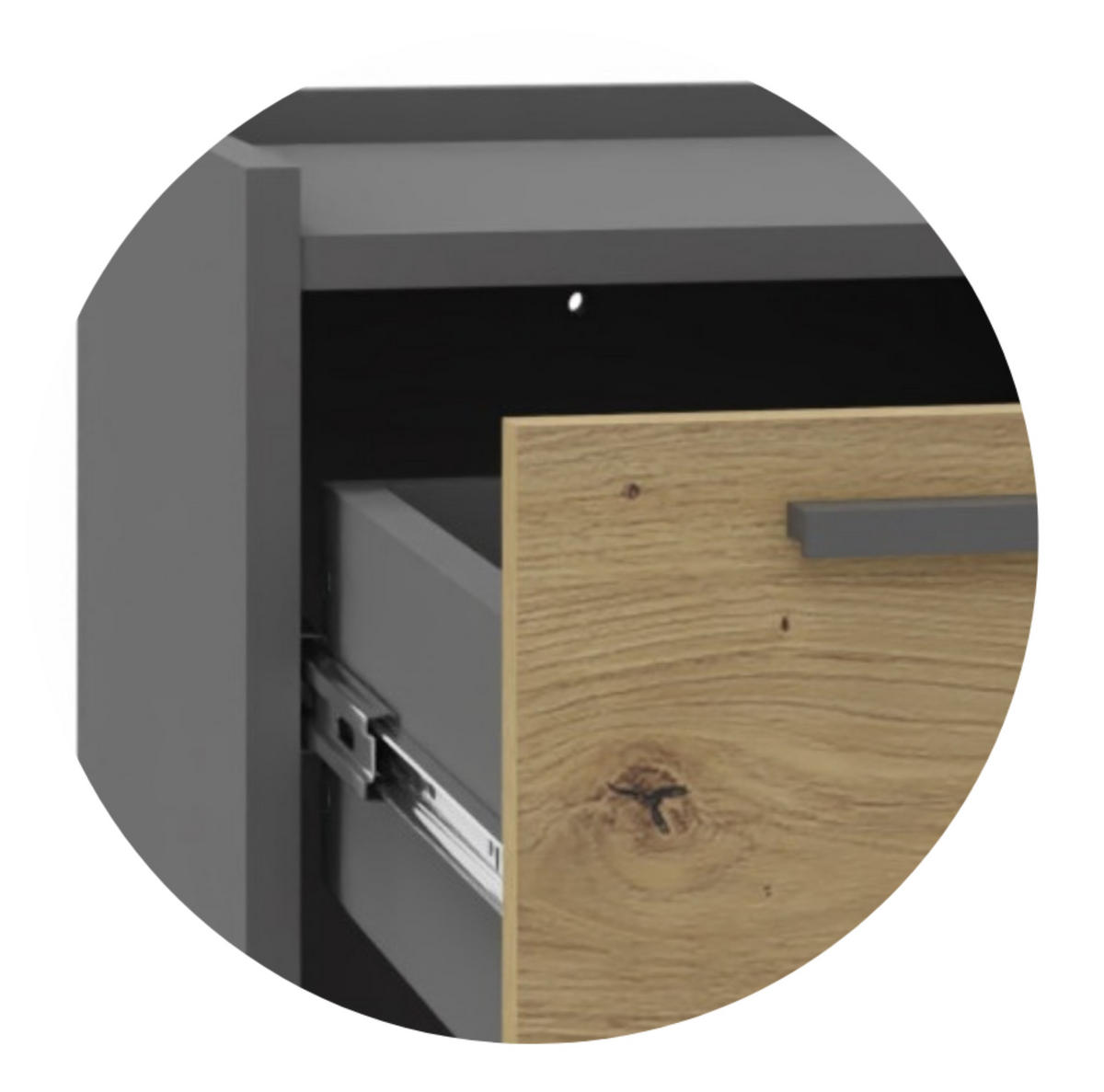 KOMMODE ALTIVO 1D1SW Anthrazit-Artisan Eiche 36/35,6/70,4 cm - Anthrazit/Eiche Artisan, Holzwerkstoff (36/70.4/35.6cm) - Matkam Möbel