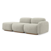 3-SITZER SOFA Links Bouclé Stoff Beige - Beige/Creme, Holz/Textil (258/73/95cm) - Makamii