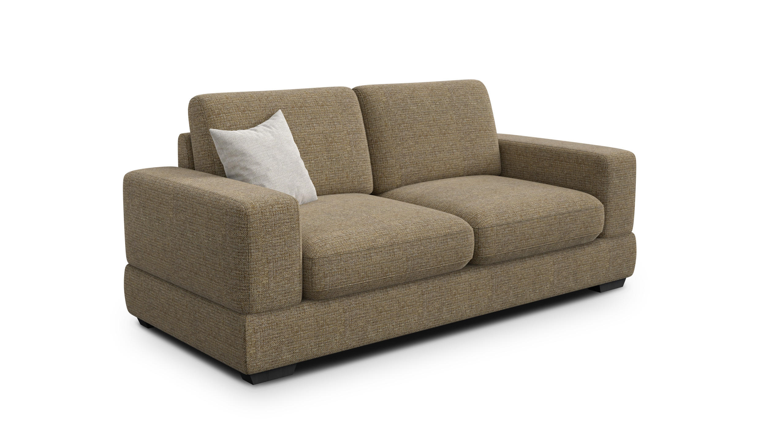 SOFA OTTO 3-Sitzer, taupe - Taupe/Schwarz, Holz/Textil (201/89/98cm) - Courtois Laville