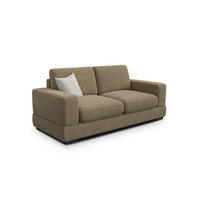SOFA OTTO 3-Sitzer, taupe - Taupe/Schwarz, Holz/Textil (201/89/98cm) - Courtois Laville