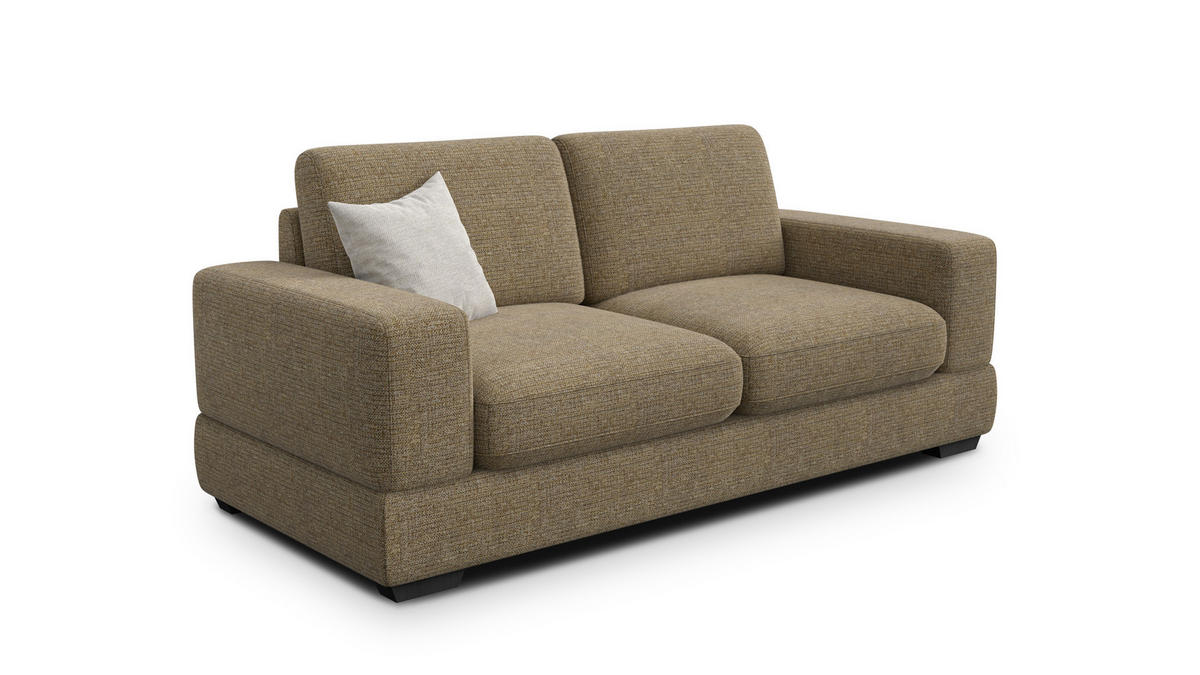 SOFA OTTO 3-Sitzer, taupe - Taupe/Schwarz, Holz/Textil (201/89/98cm) - Courtois Laville
